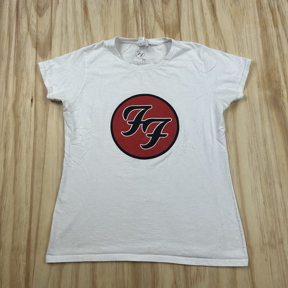 Foo Fighters T Shirt White Youth 2XL Women's Medium Short Sleeve Band Music